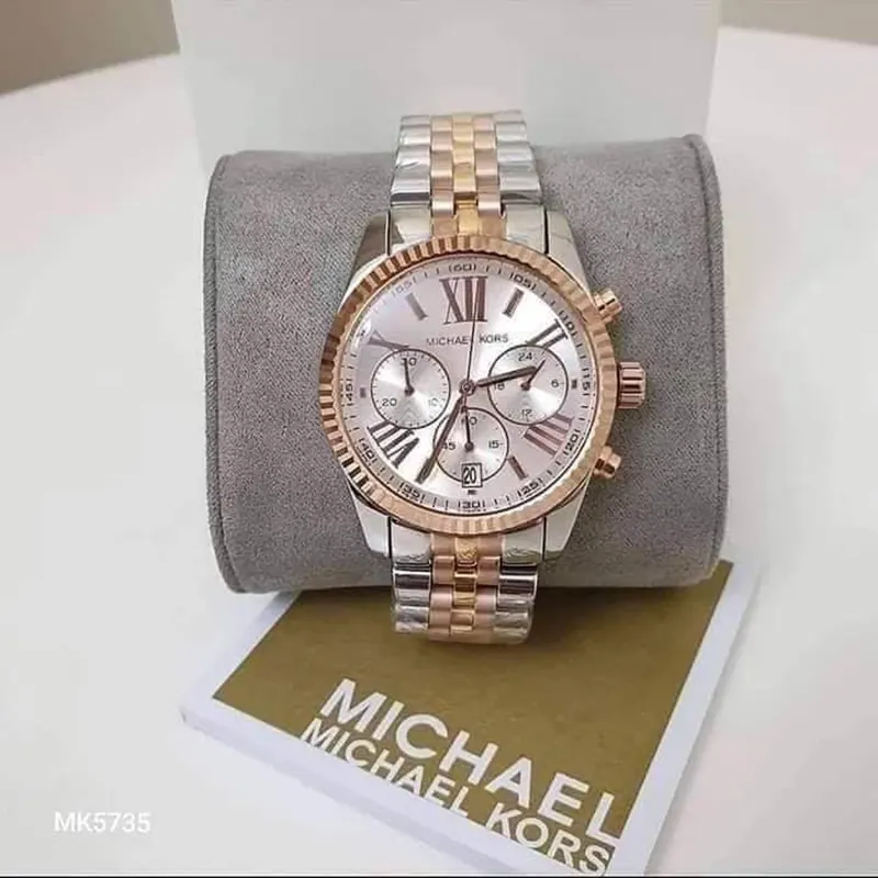 Michael Kors Lexington Tri-Tone Quartz Ladies Watch- MK5735